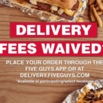 Five Guys Delivery Fees Waived